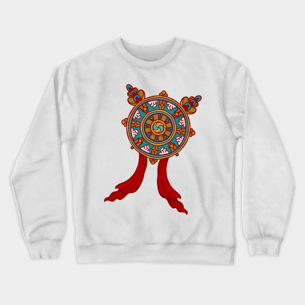 Wheel of Dharma Crewneck Sweatshirt by troylwilkinson